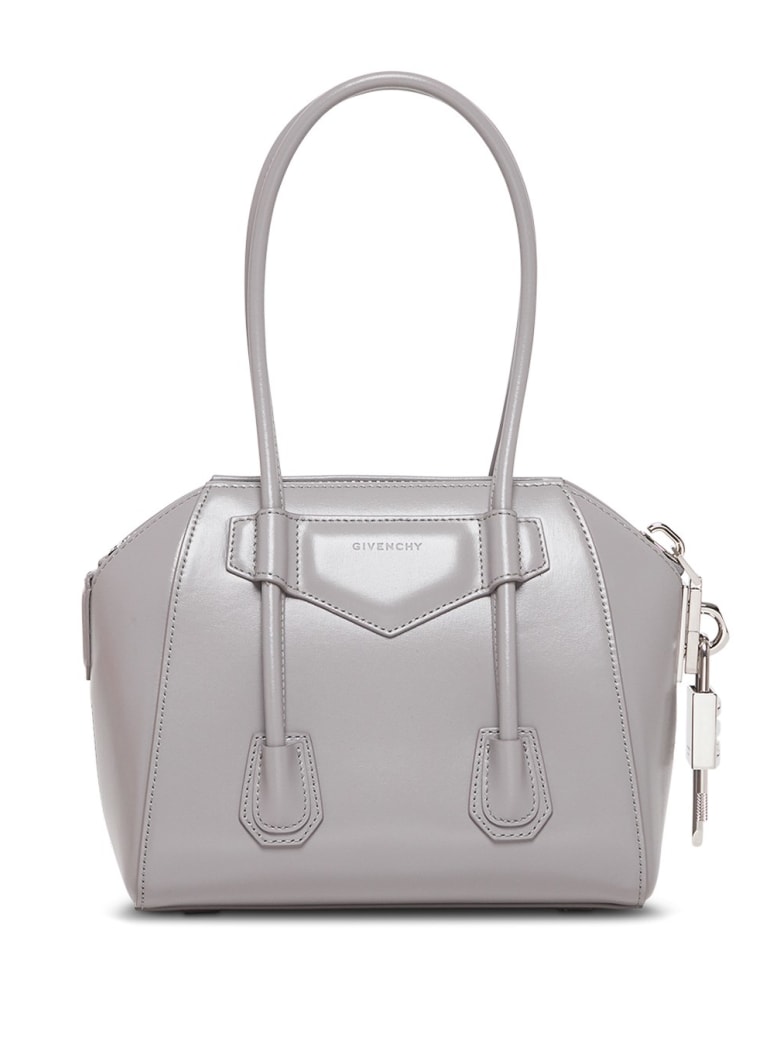 Givenchy Antigona Lock Mini Leather Handbag - Grey
