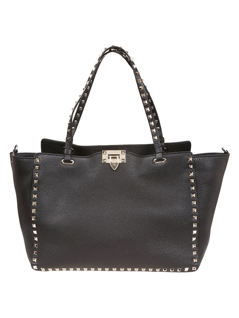 Valentino Garavani Medium Tote Rockstud - No Nero