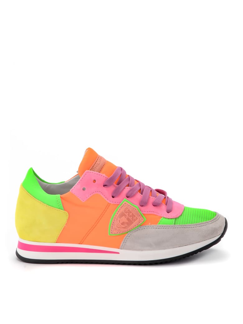 Philippe Model Tropez Fluo Orange Multicolor Fabric Sneaker | italist