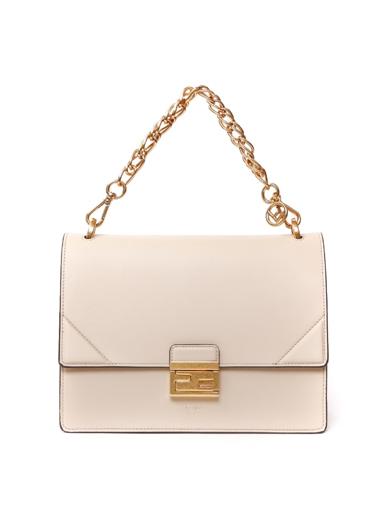 Fendi Kan U Powder Leather Shoulder Bag - Powder