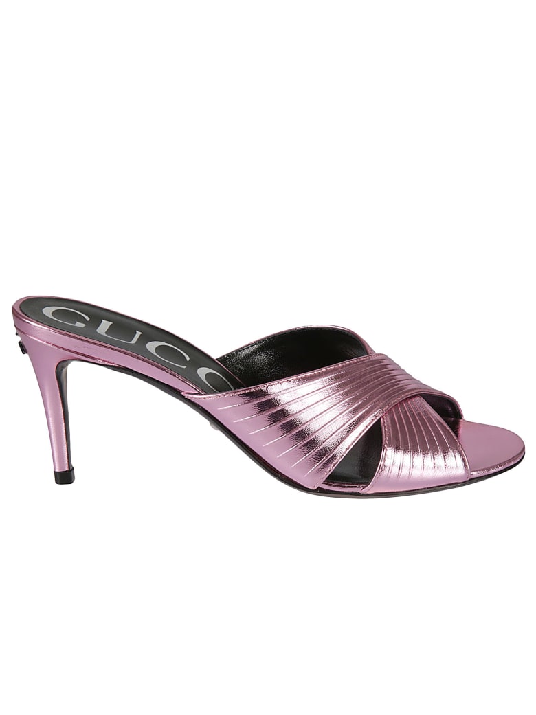 Gucci Metallic Finish Sandals - Pink