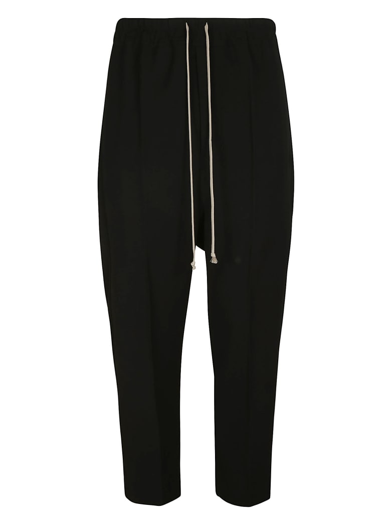 Rick Owens Drawstring Astaires Cropped Trousers - Black