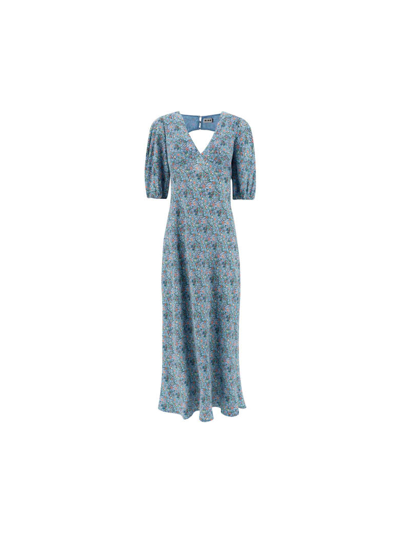 RIXO Steph Dress - Driving miss daisy blue