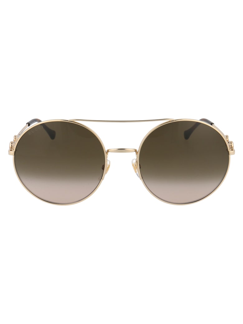 Gucci Gg0878s Sunglasses - 002 GOLD GOLD BROWN