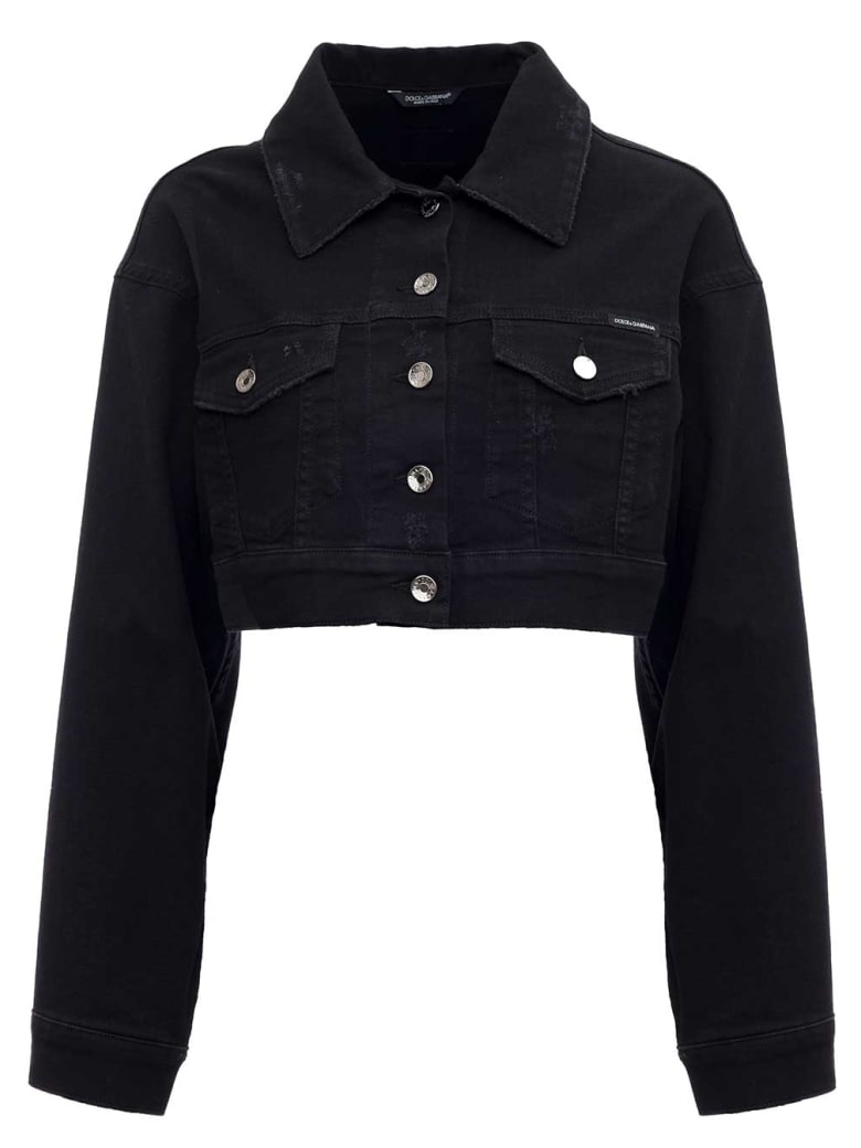 cropped denim black jacket