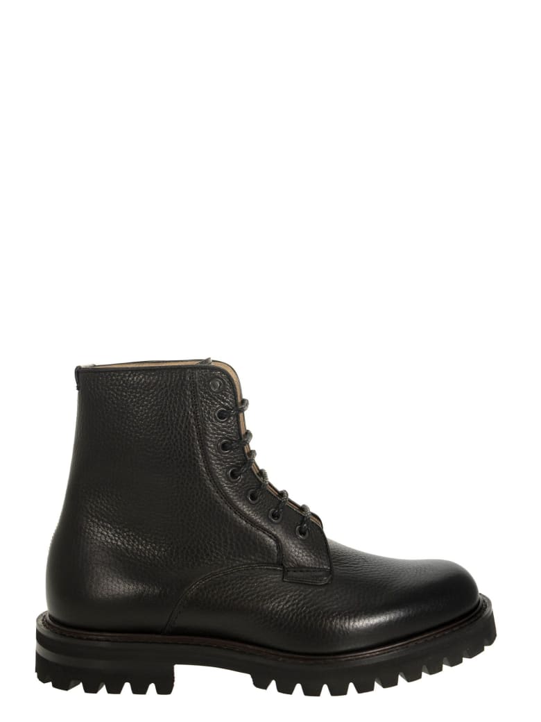Church's Coalport 2 - Hammered Leather Lace-up Boot - Black