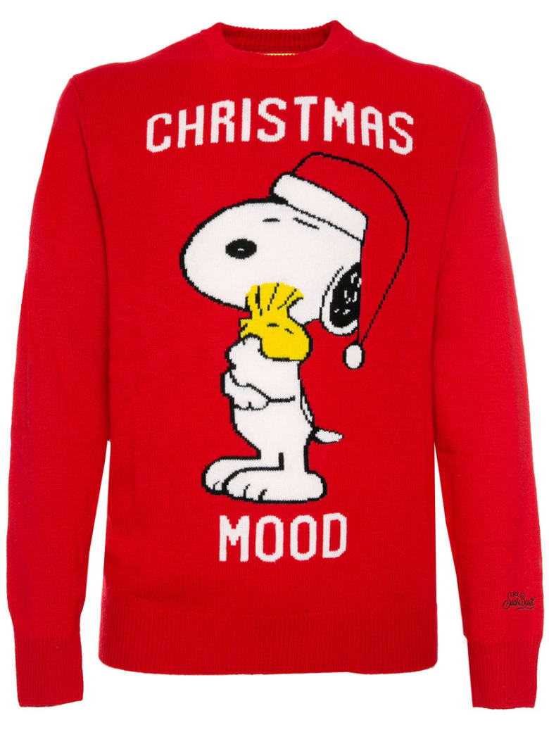 red snoopy sweater