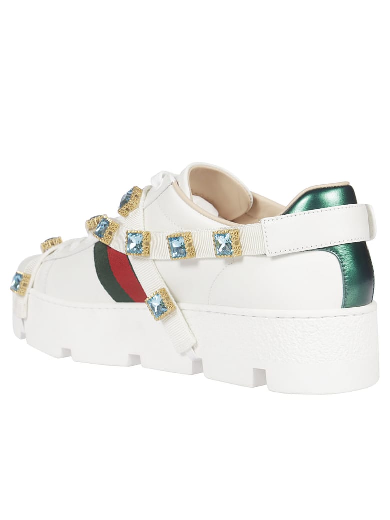 Gucci Crystal Embellished Platform Sneakers | italist