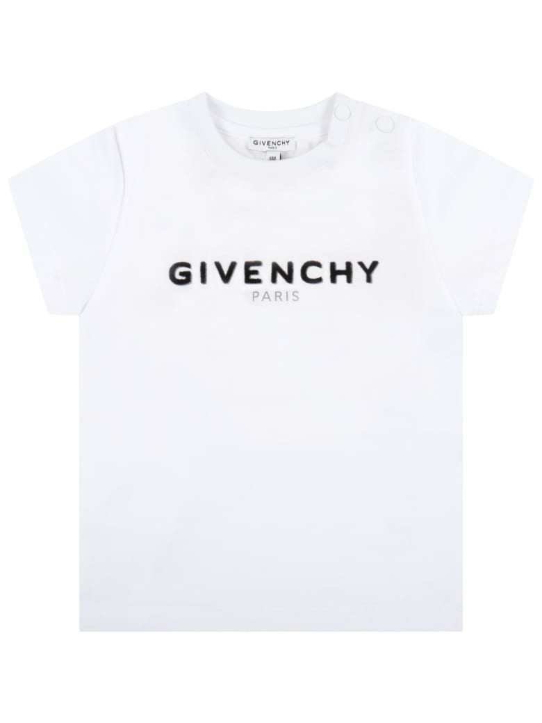 Givenchy White T-shirt For Baby Kids With Logo - White
