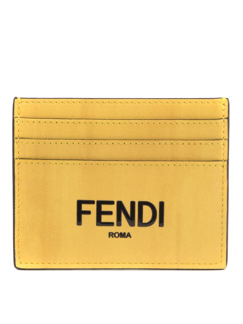 Fendi Fendi Yellow Leather Cardholder - Yellow box+nero+os