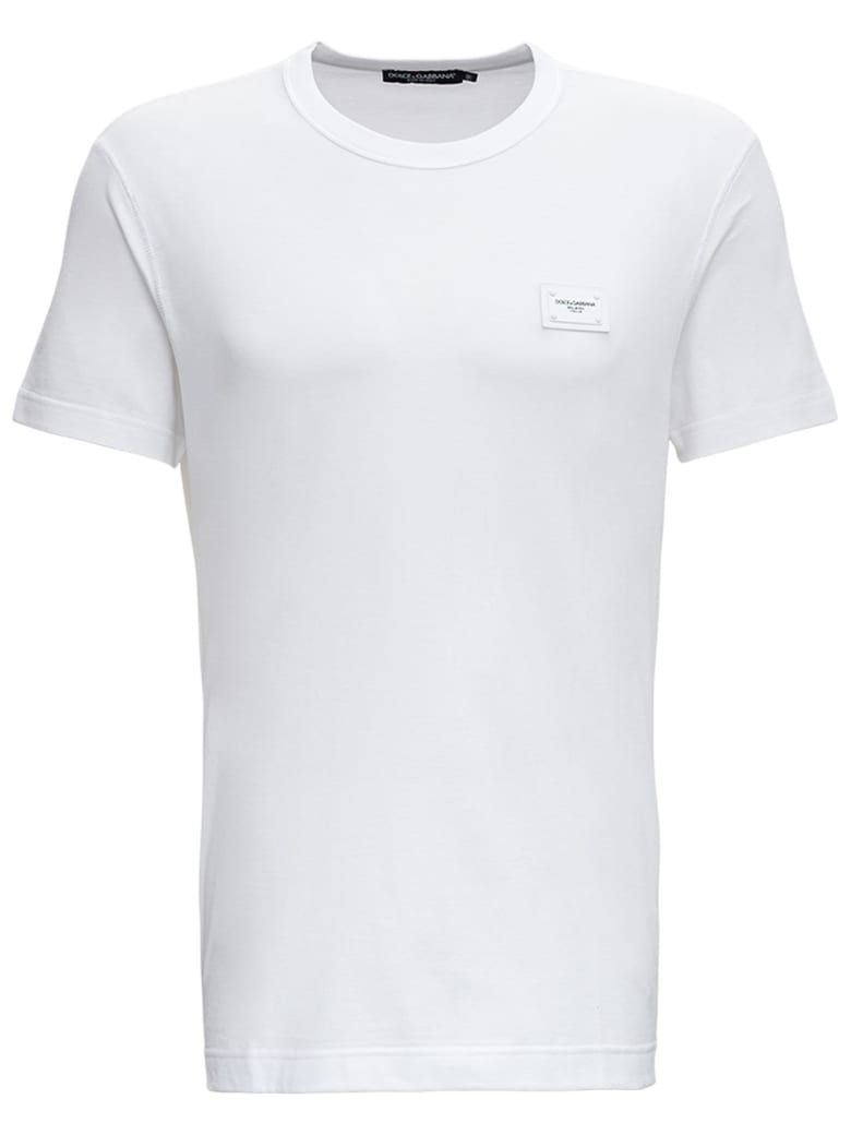 Dolce & Gabbana White Cotton T-shirt With Logo - White