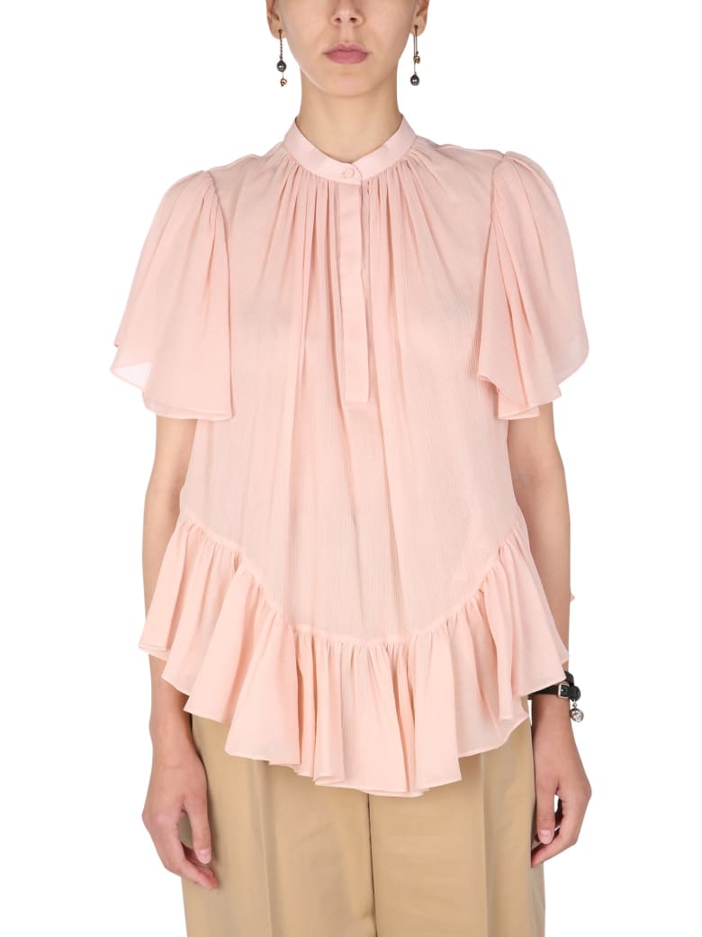 Alexander McQueen Shirt With Ruches - Beige