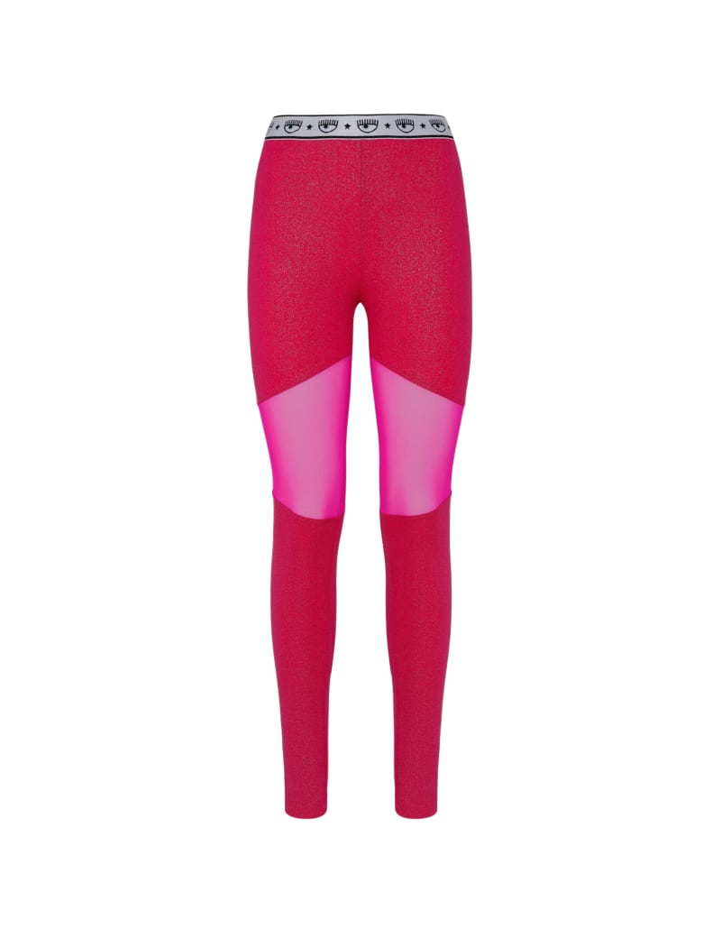Chiara Ferragni Glittered Lycra Leggings - FUXIA INFLUENCER