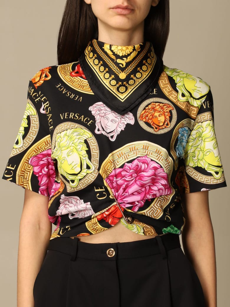 Versace Neck Scarf Versace Scarf In Baroque Patterned Silk | italist