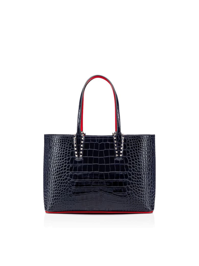Christian Louboutin Blue Cocco Printed Leather Small Cabata Bag - BLUE