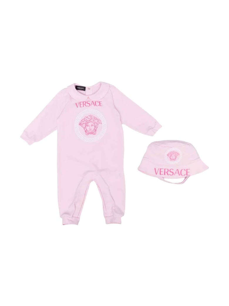 Versace Young Newborn Pink Onesie - Rosa/fucsia