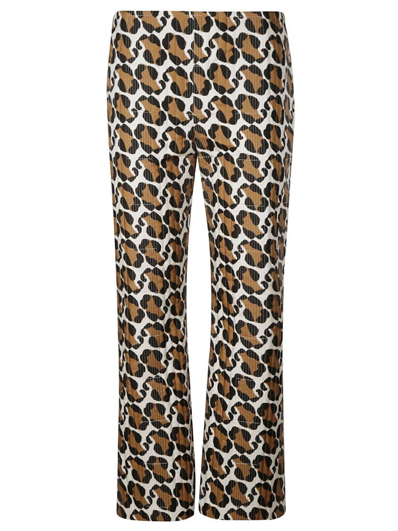 Fendi Leo Splash Quilted Trousers - White