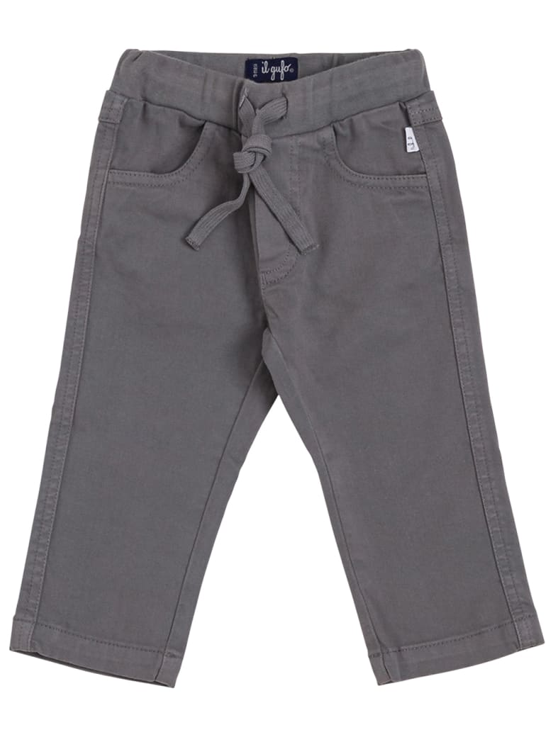 Il Gufo Grey Cotton Pants With Pockets - Grey