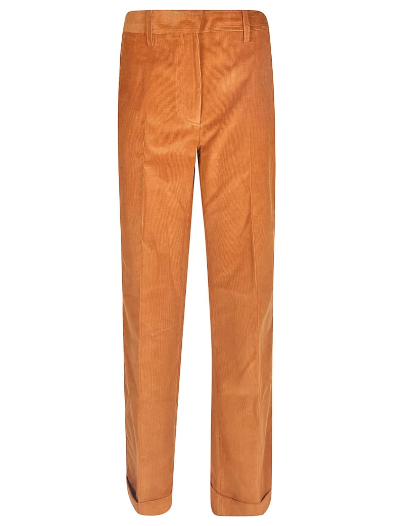 Victoria Beckham Plain Corduroy Trousers - Ruggine