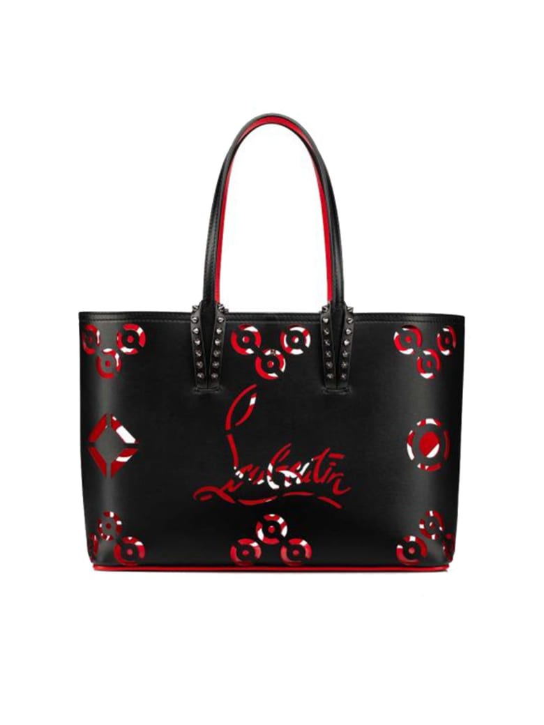 Christian Louboutin Black Leather Cabata Small Loubinthesky Perfore - BLACK
