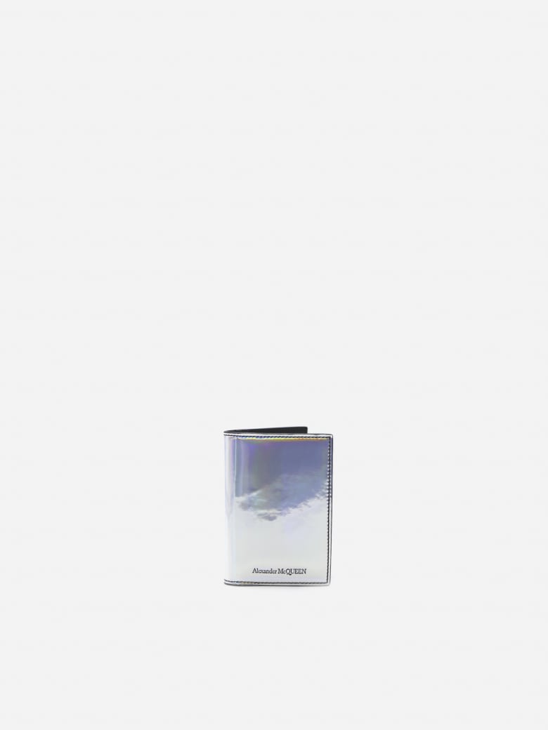 Alexander McQueen Holographic Bifold Wallet With Logo Detail - Silver