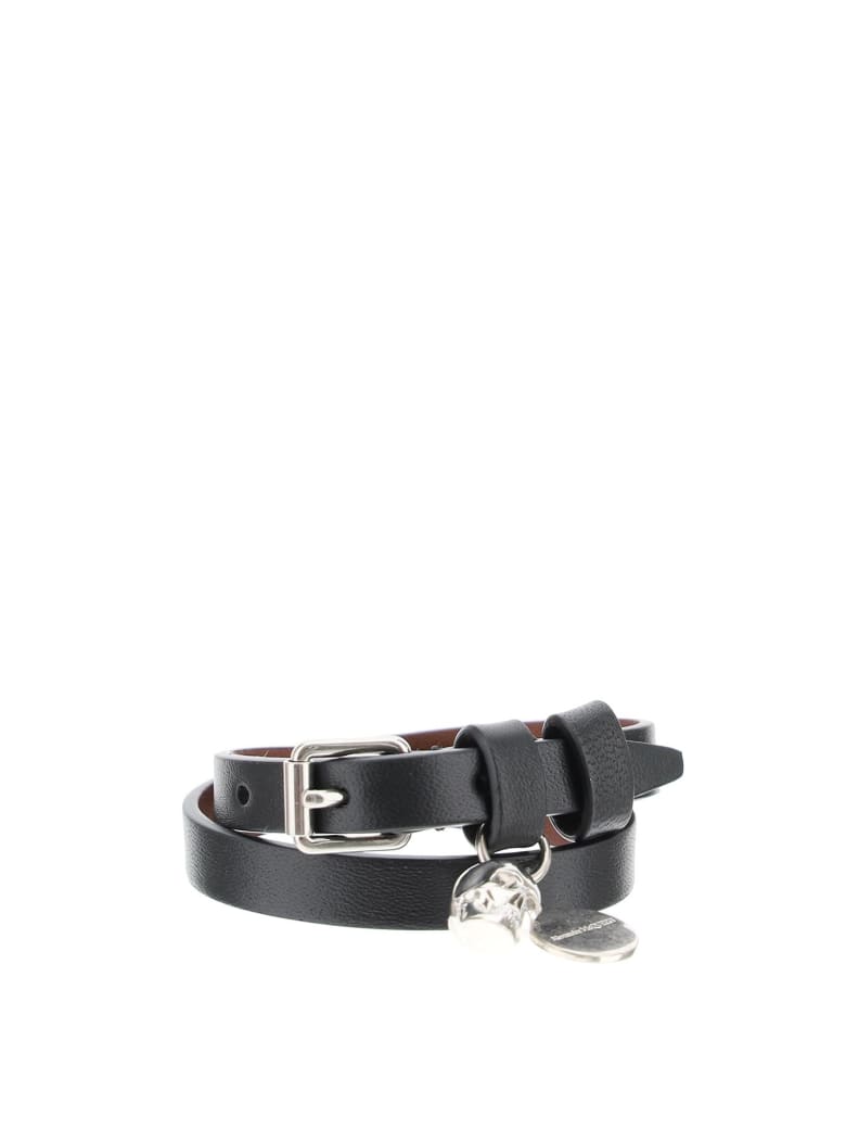 Alexander McQueen Double Wrap Skull Bracelet - BLACK