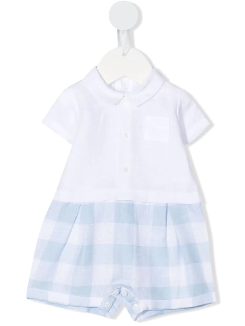 Il Gufo Newborn Short Linen Jumpsuit - Azzurro