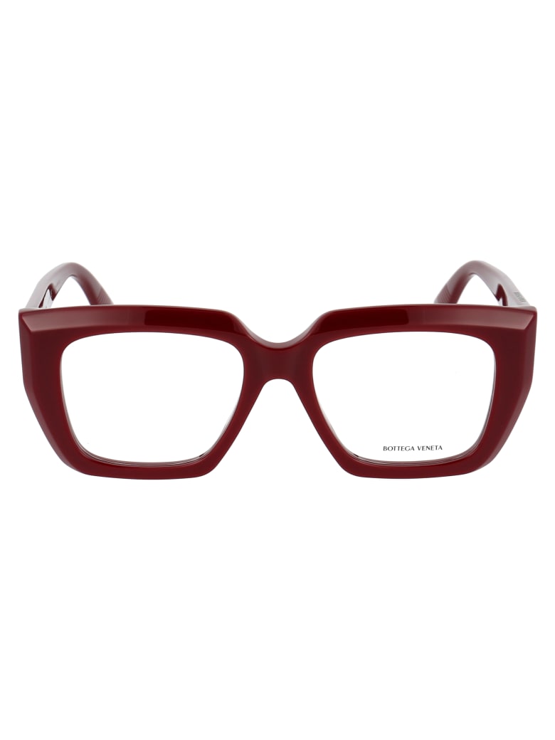 Bottega Veneta Bv1032o Glasses - 003 BURGUNDY BURGUNDY TRANSPARENT