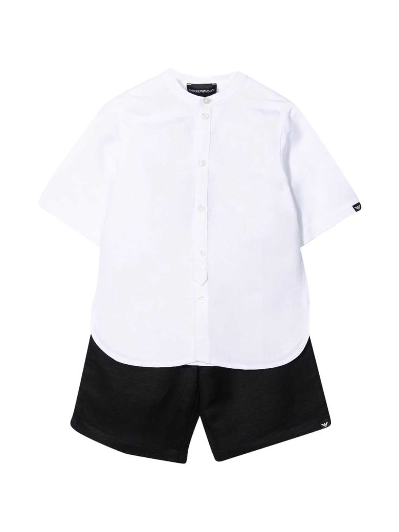 Emporio Armani Shirt And Shorts Set - Bianco