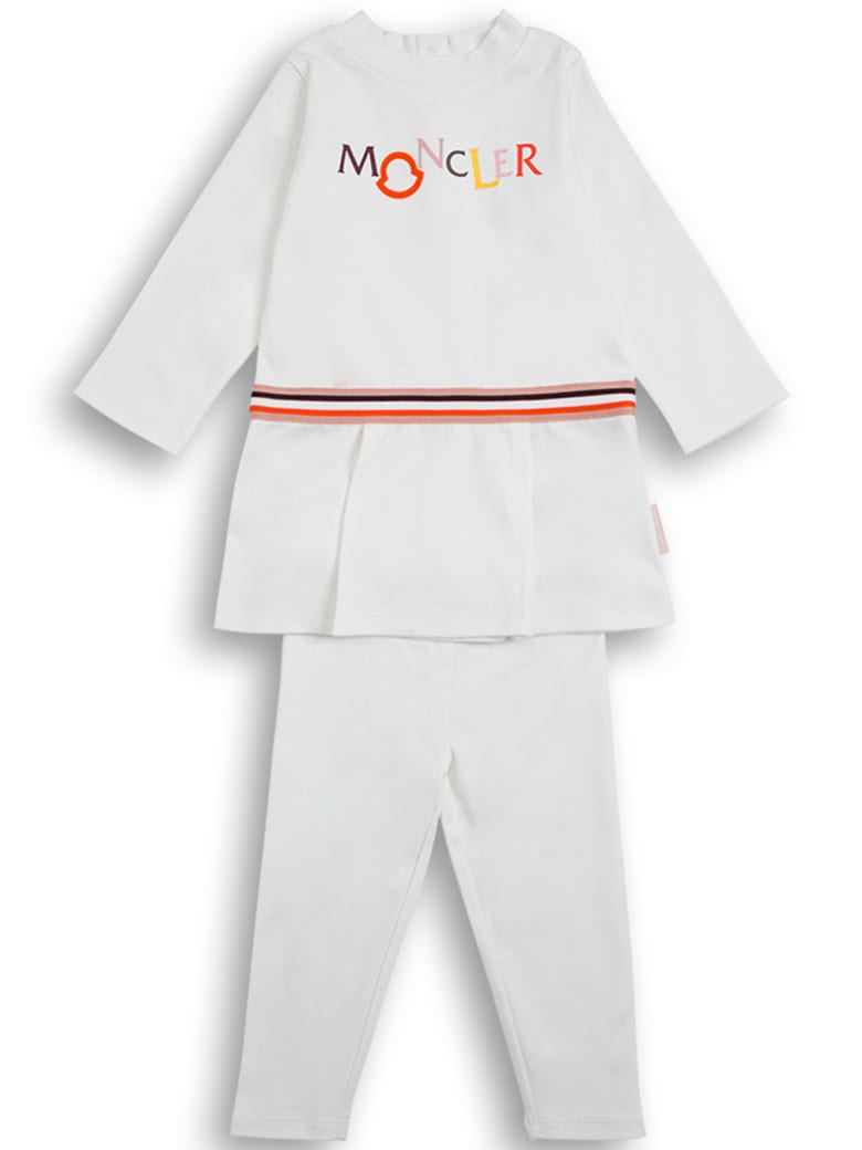 Moncler White Cotton Coordinated Suit With Logo - White