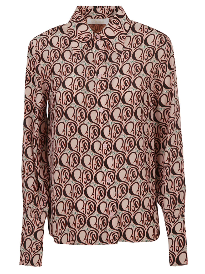 Chloé Logo Motif Shirt - Rosa