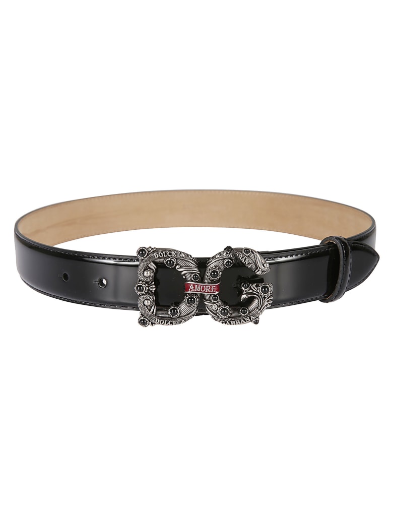Dolce & Gabbana Logo Buckle Belt - Black