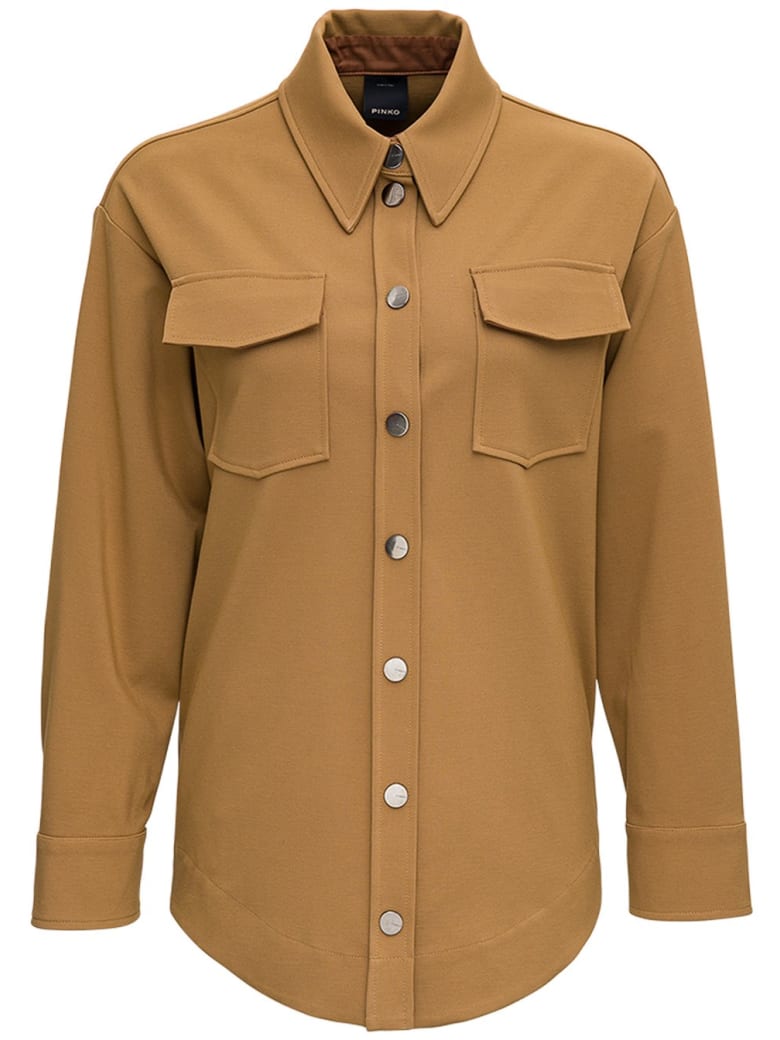 Pinko Tartu Jacket In Viscose Blend - Beige