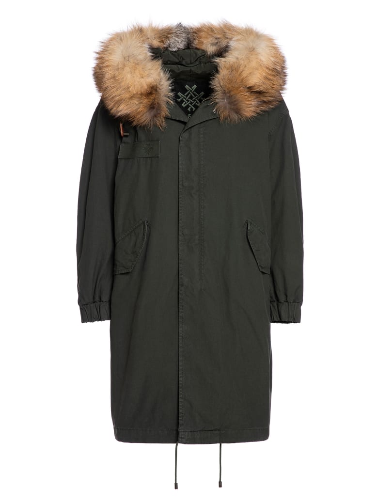 Mr & Mrs Italy London Parka M51 For Woman With Fox Fur - DARK LONDON GREEN / DARK GREEN / NATURAL