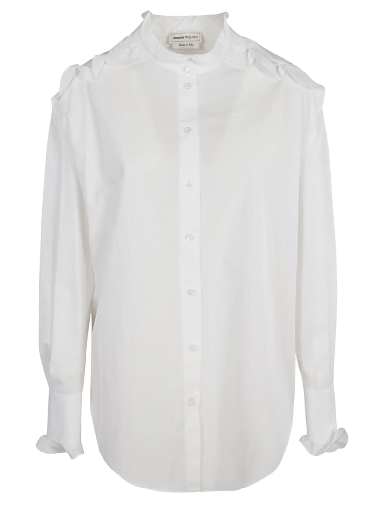 Alexander McQueen Ruffle Trimmed Shirt - Bianco