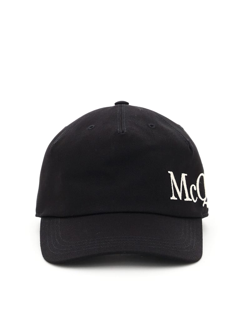 Alexander McQueen Baseball Cap Oversized Logo - Black/ivory
