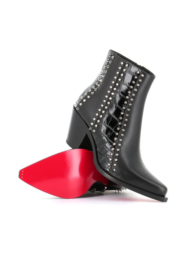 red bottom studded boots