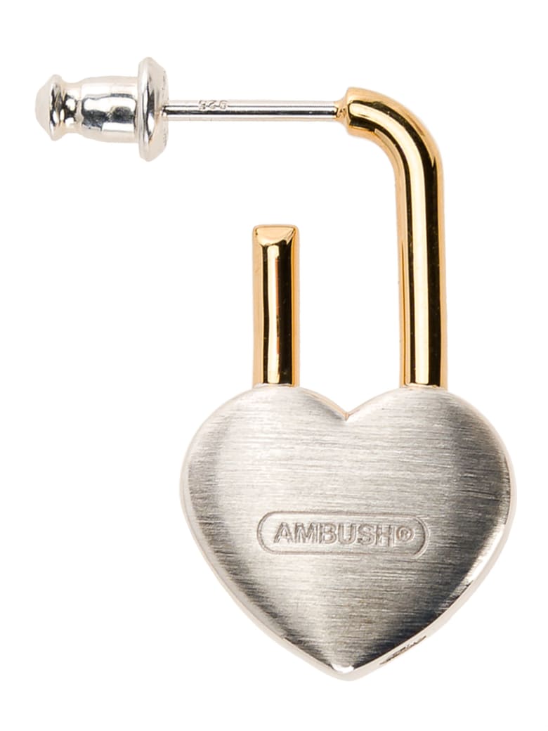 AMBUSH Heart Padlock Earring - Silver