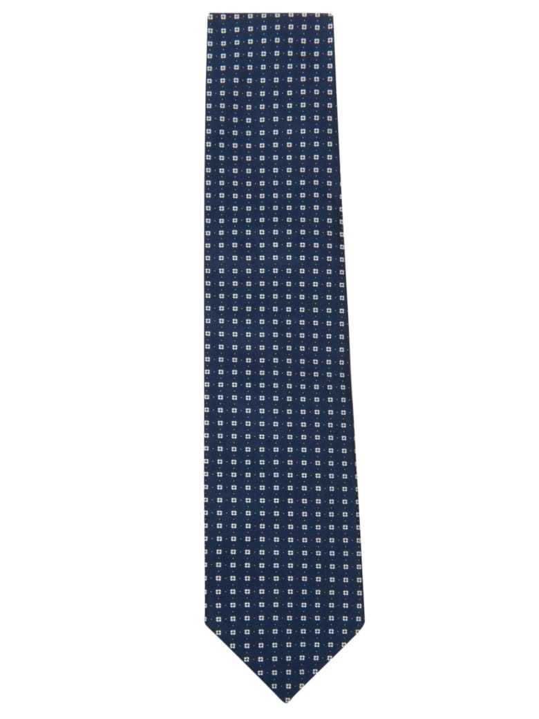 Eddy Monetti Printed Neck Tie - Blue/White