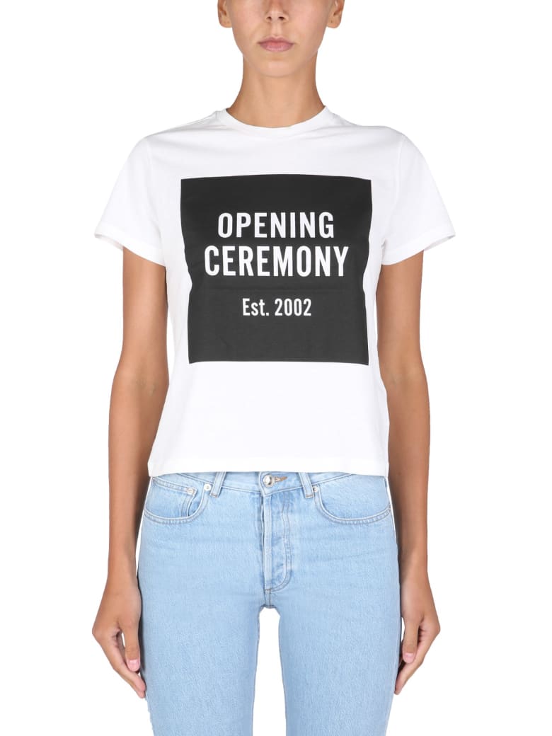 Opening Ceremony Crew Neck T-shirt - Offwhiteblack