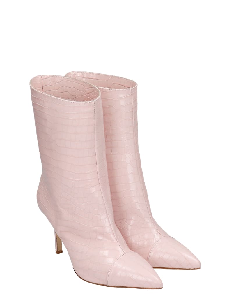 rose pink ankle boots
