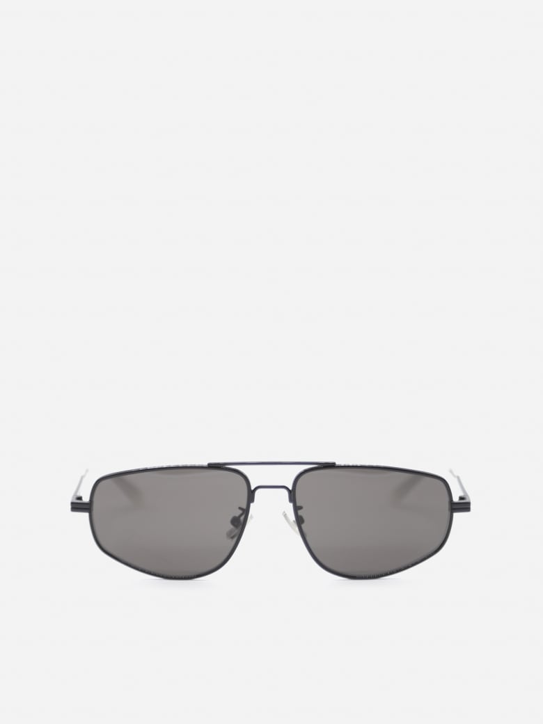 Bottega Veneta Metal Aviator Sunglasses - Black, grey