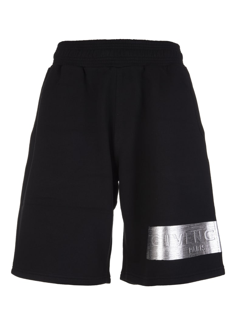 Givenchy Metallic Logo Print Track Shorts