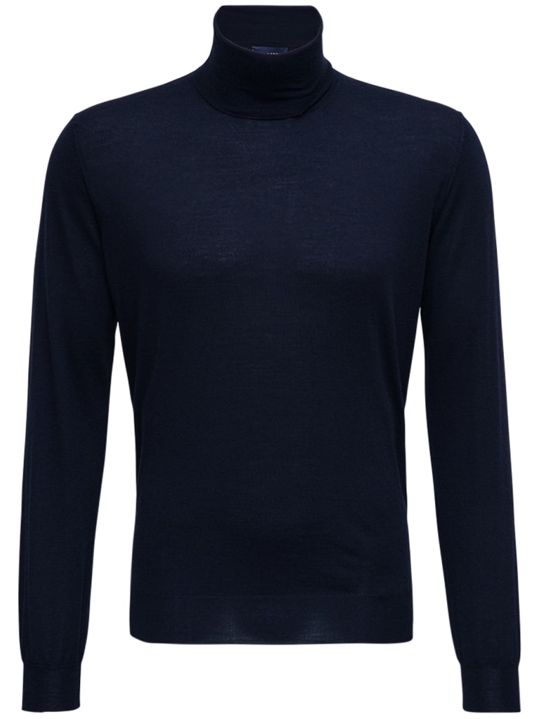 Lardini Blue Wool And Silk Sweater - Blu