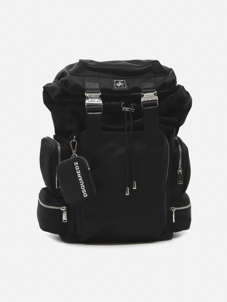 Dsquared2 Technical Fabric Backpack With Logo Patch - Black