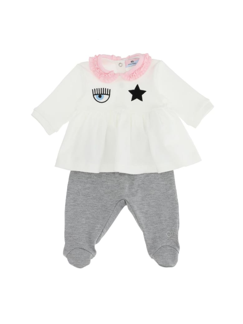 Chiara Ferragni Coordinated Eyestar Onesie - White