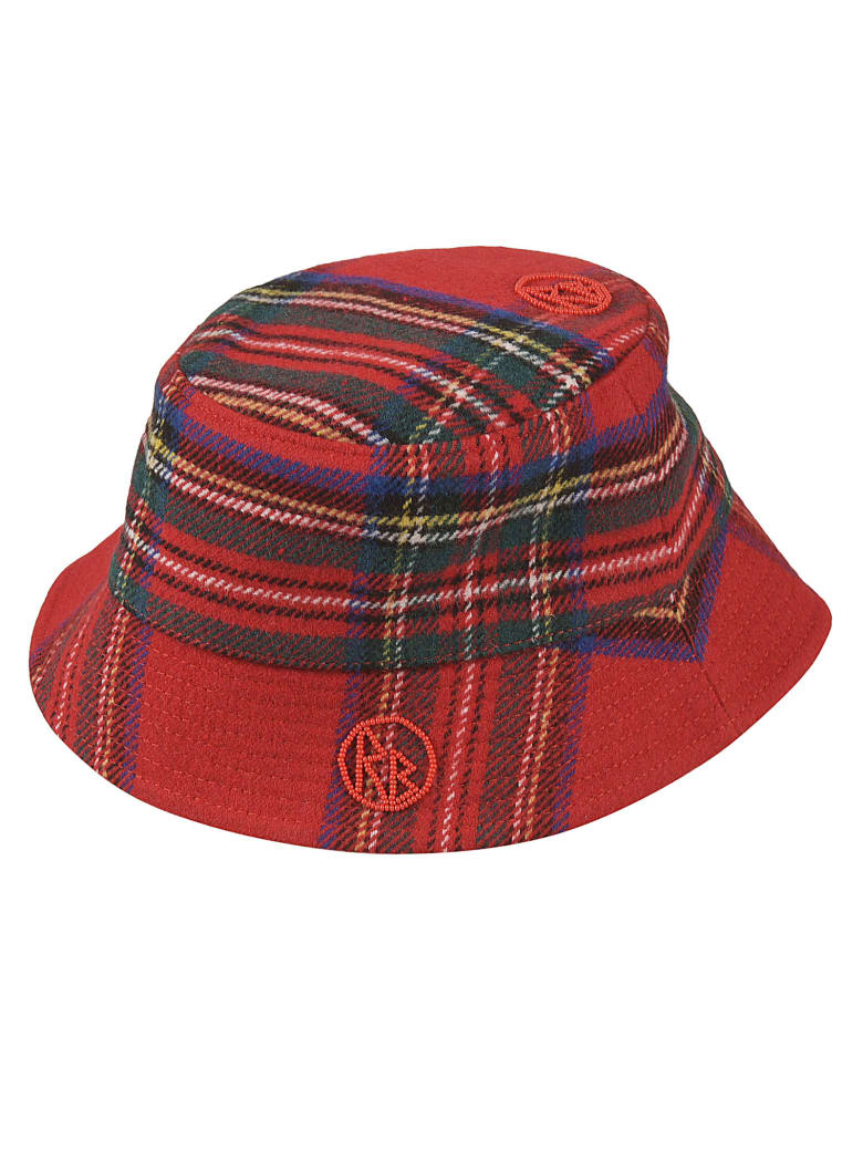 Ruslan Baginskiy Tartan Logo Bucket Hat - Red