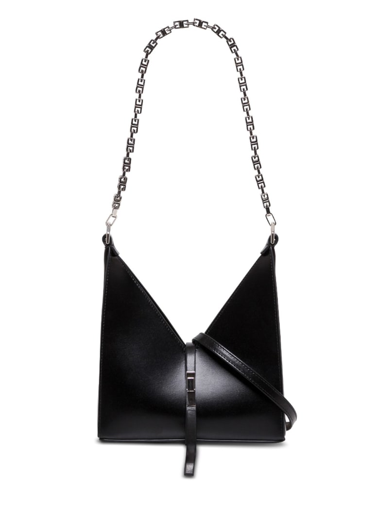 Givenchy Cut Out Crossbody Bag In Box Leather With Chain - Black