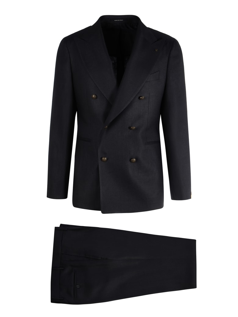 Tagliatore Doublebreasted Linen Suit - Blue
