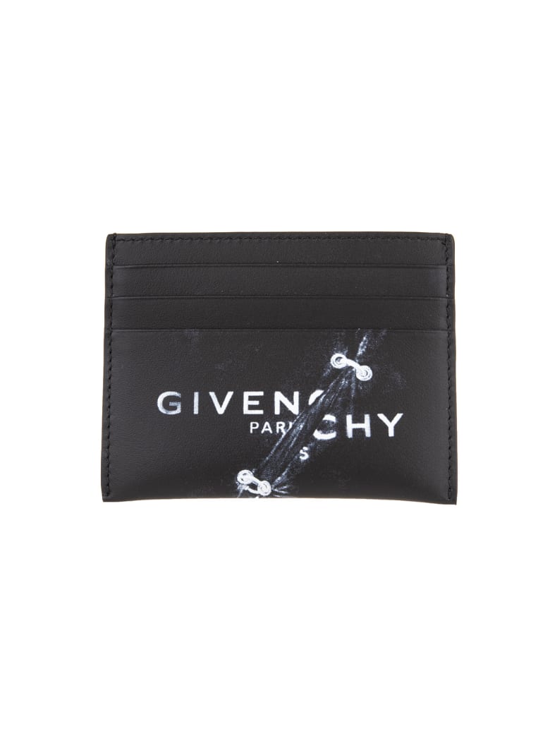 Givenchy Woman Trompe L'oeil Card Holder In Black Leather - Nero
